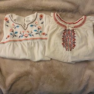 Girls carters/Oshkosh embroidered shirts. Size 7.